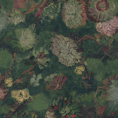 Chinese Asters - Green Wallpaper