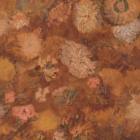 Chinese Asters - Copper Wallpaper