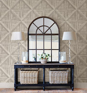 Carriage House Neutral Wood Wallpaper