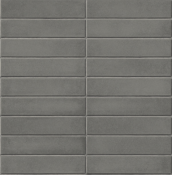Midcentury Modern Dark Grey Brick Wallpaper Wallpaper