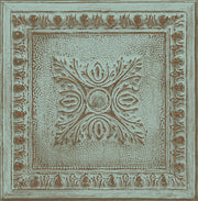 Ornamental Turquoise Tin Tile Wallpaper Wallpaper
