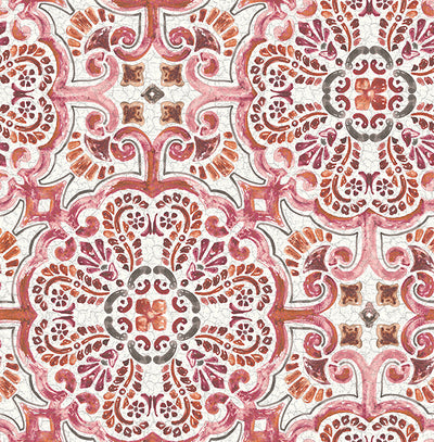 Florentine Pink Tile Wallpaper Wallpaper