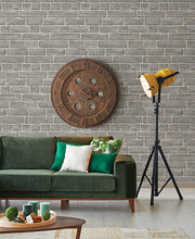 Façade Grey Brick Wallpaper
