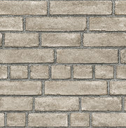 Façade Taupe Brick Wallpaper Wallpaper