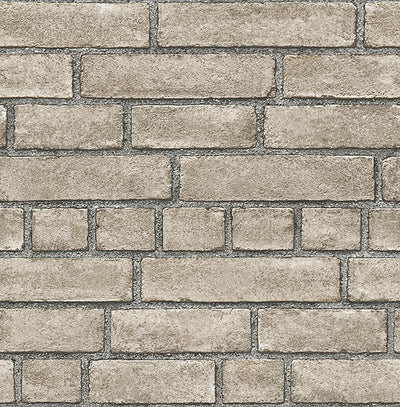 Façade Taupe Brick Wallpaper Wallpaper