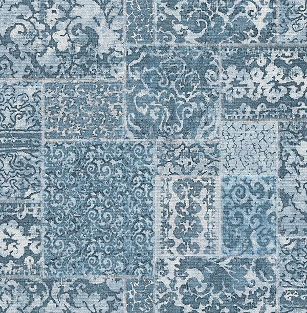Esma Blue Vintage Carpet Wallpaper Wallpaper