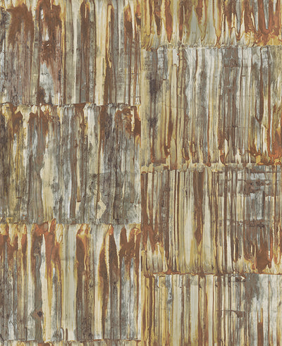 Patina Panels Copper Metal Wallpaper Wallpaper