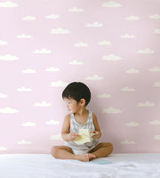 Clouds Purple Clouds Wallcovering