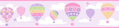 Balloons Lilac Border Wallpaper