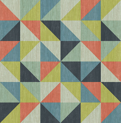 Puzzle Blue Geometric Wallpaper Wallpaper