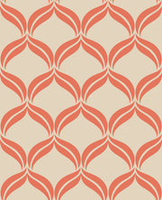 Petals Orange Ogee Wallpaper Wallpaper