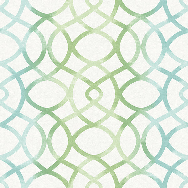 Twister Aquamarine Trellis Wallpaper Wallpaper