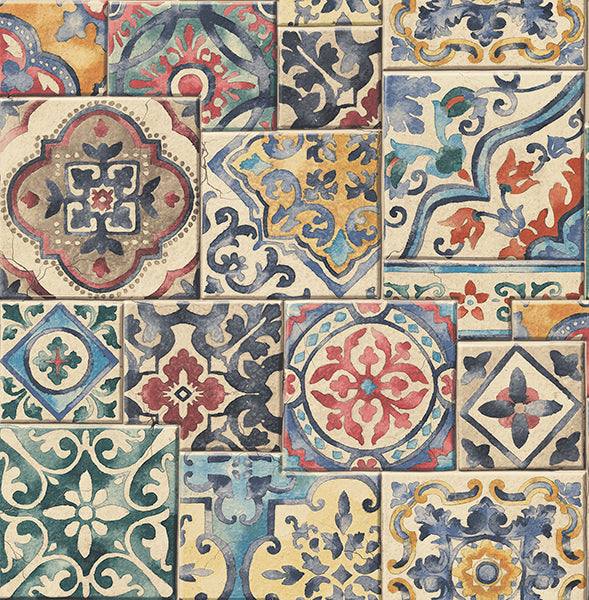 Marrakesh Tiles Multi Mosaic Wallpaper Wallpaper
