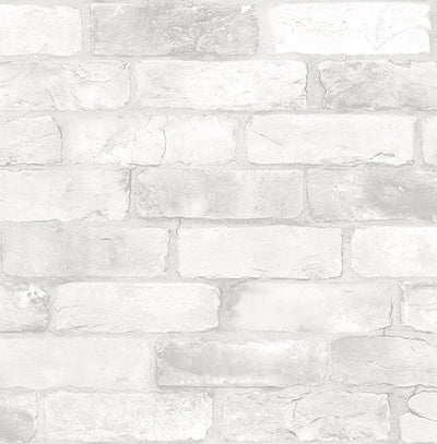Reclaimed Bricks White Rustic Wallpaper Wallpaper