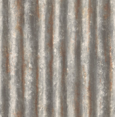 Corrugated Metal Charcoal Industrial Texture Wallpaper Wallpaper