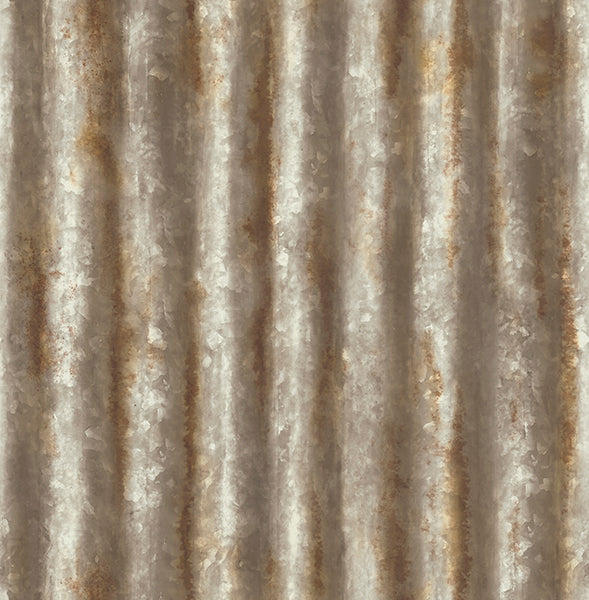 Corrugated Metal Rust Industrial Texture Wallpaper Wallpaper