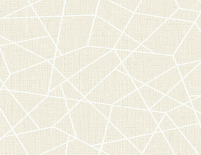 Heath Cream Geometric Linen Wallpaper Wallpaper