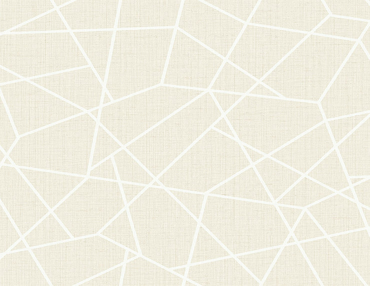 Heath Cream Geometric Linen Wallpaper Wallpaper