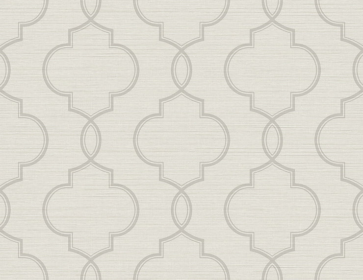 Malo Light Grey Sisal Ogee Wallpaper Wallpaper