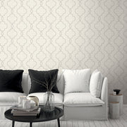 Malo Light Grey Sisal Ogee Wallpaper