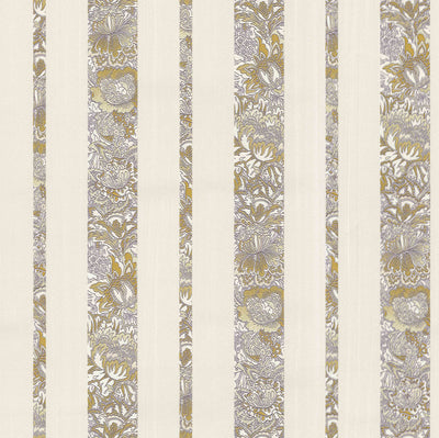 Certosa Lavender Floral Stripe Wallpaper Wallpaper