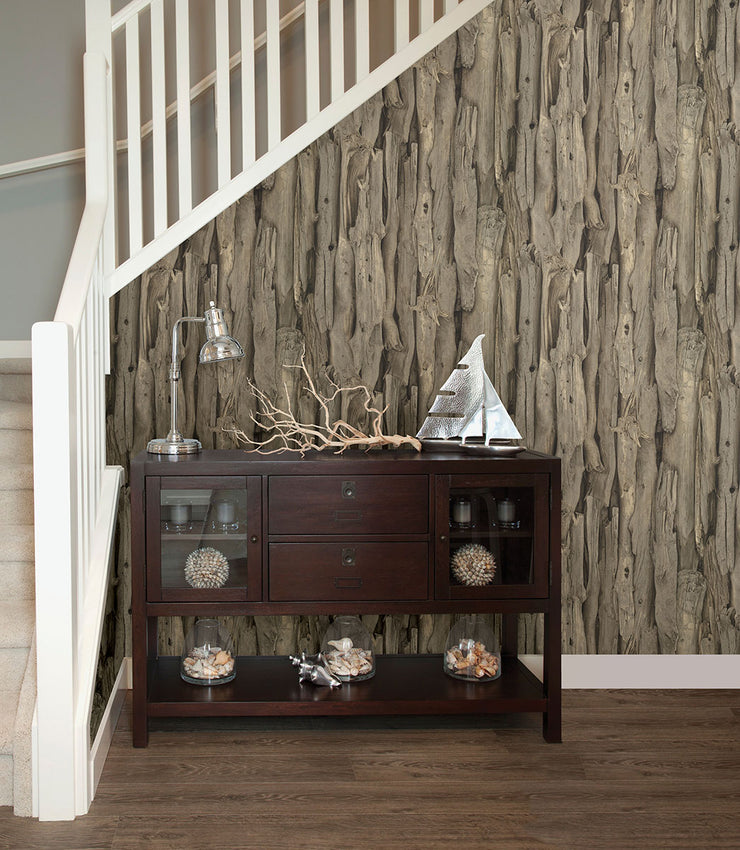 Olympic Brown Driftwood Wallpaper