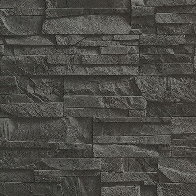 Collegiate Charcoal Stacked Slate Wallpaper Wallpaper
