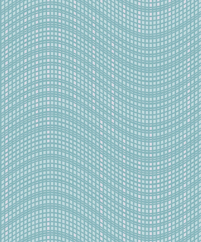 Prudence Aqua Wave Wallpaper Wallpaper