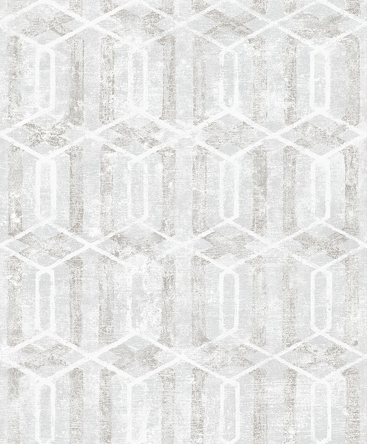 Stormi Light Grey Geometric Wallpaper Wallpaper