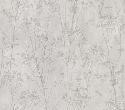 Cordelia Light Grey Floral Silhouettes Wallpaper Wallpaper