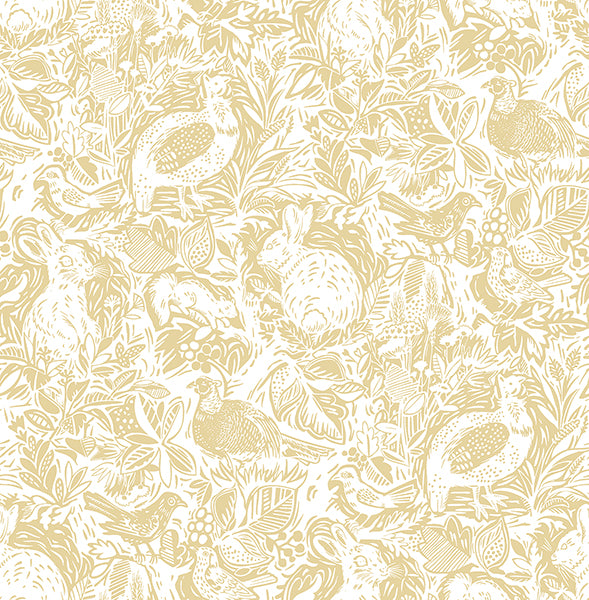 Revival Mustard Fauna Wallpaper Wallpaper