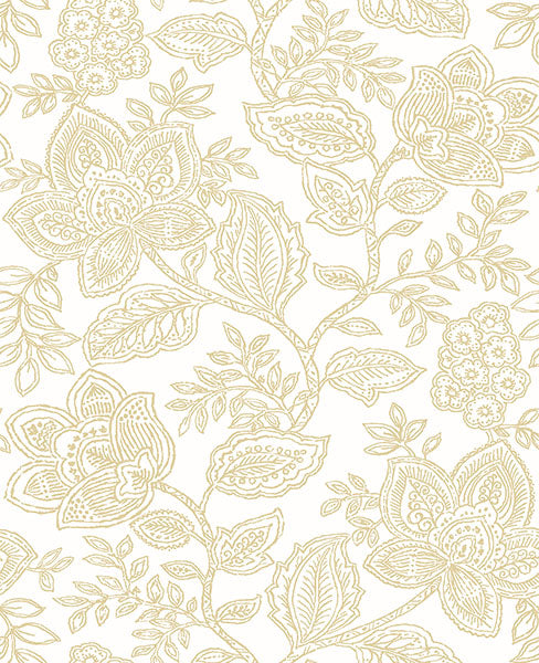 Larkin Khaki Floral Wallpaper Wallpaper