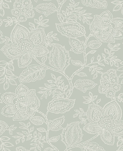 Larkin Sage Floral Wallpaper Wallpaper