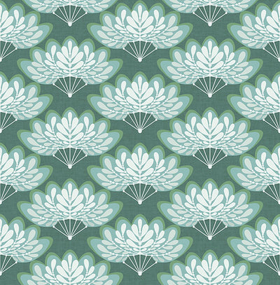 Lotus Grey Floral Fans Wallpaper Wallpaper