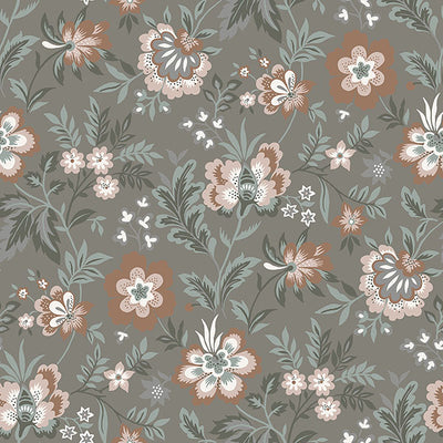 Athena Grey Floral Wallpaper Wallpaper