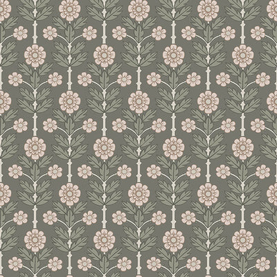 Aya Grey Floral Wallpaper Wallpaper
