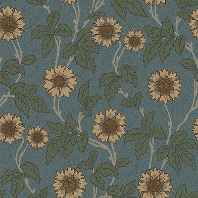 Leilani Blue Floral Wallpaper Wallpaper