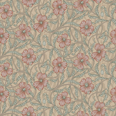 Imogen Light Brown Floral Wallpaper Wallpaper