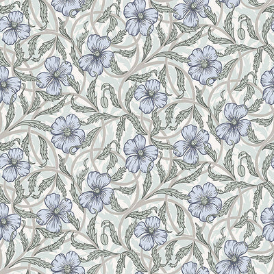 Imogen Light Blue Floral Wallpaper Wallpaper