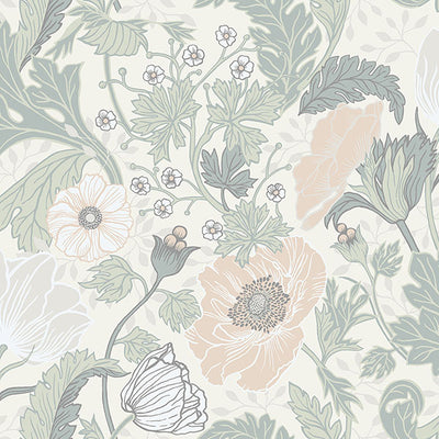 Anemone Light Grey Floral Wallpaper Wallpaper