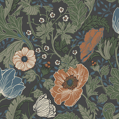 Anemone Multicolor Floral Wallpaper Wallpaper