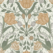 Tulipa Green Floral Wallpaper Wallpaper