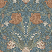 Tulipa Blue Floral Wallpaper Wallpaper