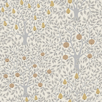 Pomona Light Grey Fruit Tree Wallpaper Wallpaper