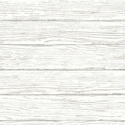 Rehoboth White Distressed Wood Wallpaper Wallpaper