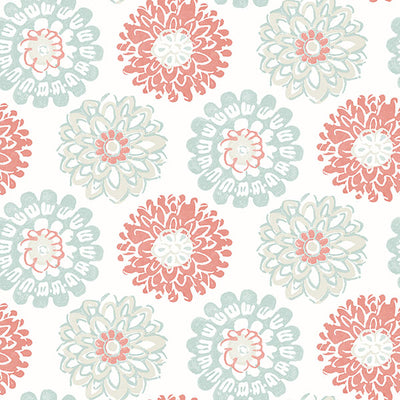 Sunkissed Coral Floral Wallpaper Wallpaper