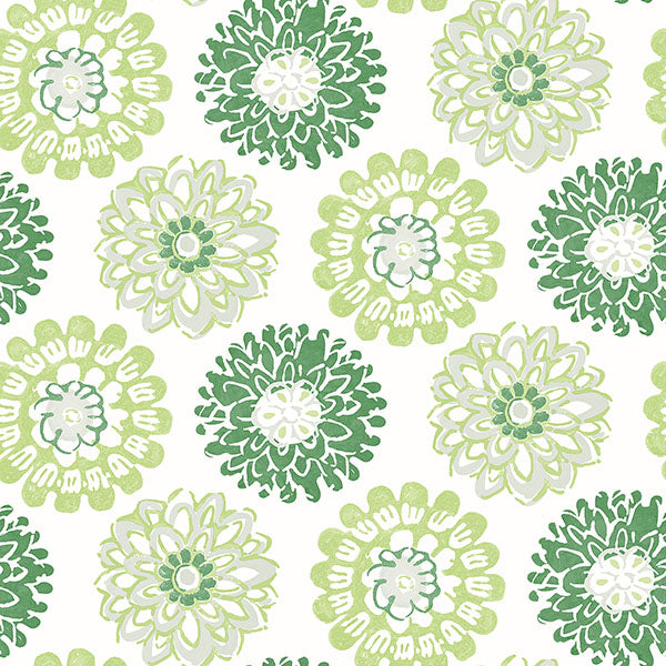 Sunkissed Green Floral Wallpaper Wallpaper