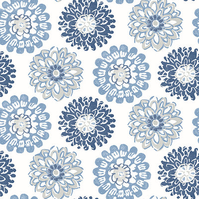 Sunkissed Blue Floral Wallpaper Wallpaper