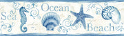 Island Bay Blue Starfish Border Wallpaper