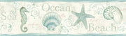 Island Bay Sea Green Starfish Border Wallpaper